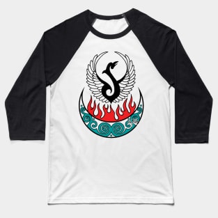 Pictish Crescent Rising Phoenix Baseball T-Shirt